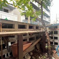 大阪市港区磯路2の賃貸物件/小さな庭。家庭菜園を楽しめそう。