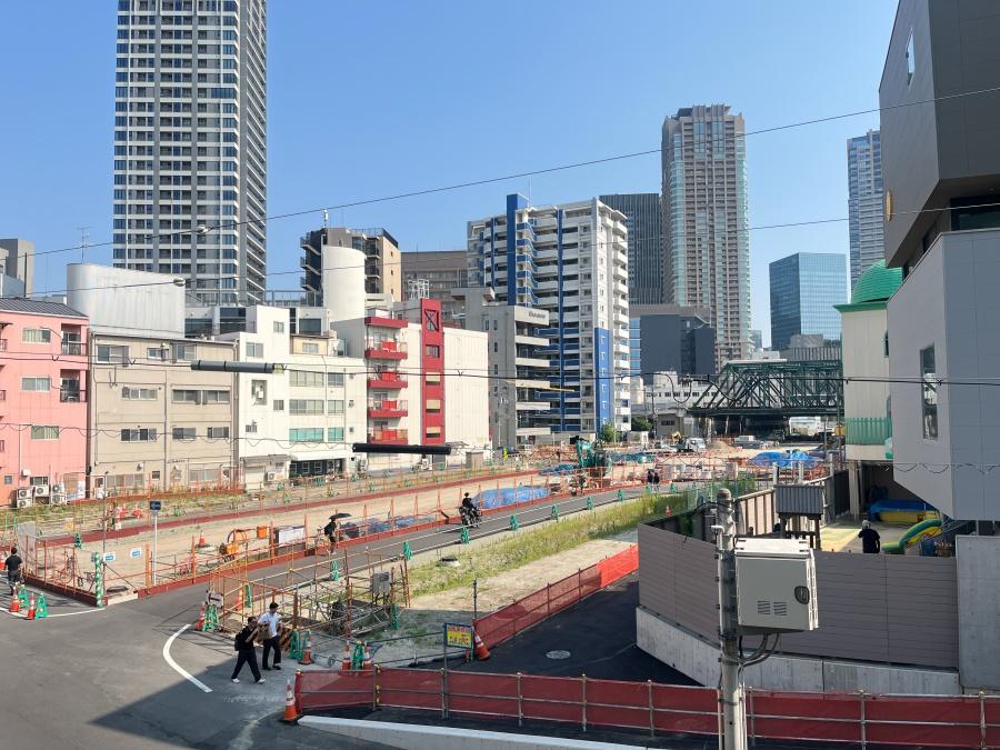 大阪府大阪市北区中津３丁目の賃貸物件/開けた眺望！工事が終わるとさらに開放的になりそうです。