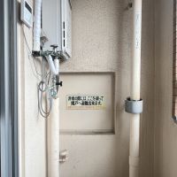 大阪市北区中津2の賃貸物件/下階：洗濯機置き場はバルコニーにあります。