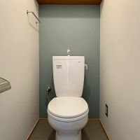 堺市南区原山台1丁の売買物件/トイレ。一面はポイントクロスで仕上げています。