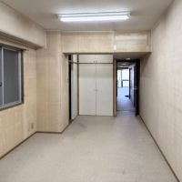 大阪府大阪市中央区南新町2丁目の売買物件/ベッドルームからリビングを見る。