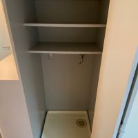 大阪市東住吉区山坂1丁目の賃貸物件/室内洗濯機置き場、ドアを閉めればサッと隠せます！