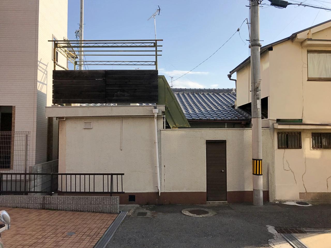 大阪市東住吉区田辺５丁目の賃貸物件/バルコニー側からの外観
