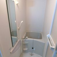 八王子市天神町の賃貸物件/101: シャワー派には関係なさそうですが、浴槽は正方形の極小サイズ、節水効果は大きいです