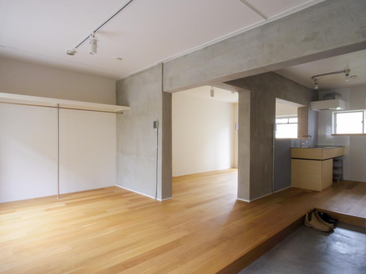 品川区豊町の賃貸物件/あえて壁を設けず、カーテンで部屋を区切ることができる編集しがいのある空間にリノベーション 