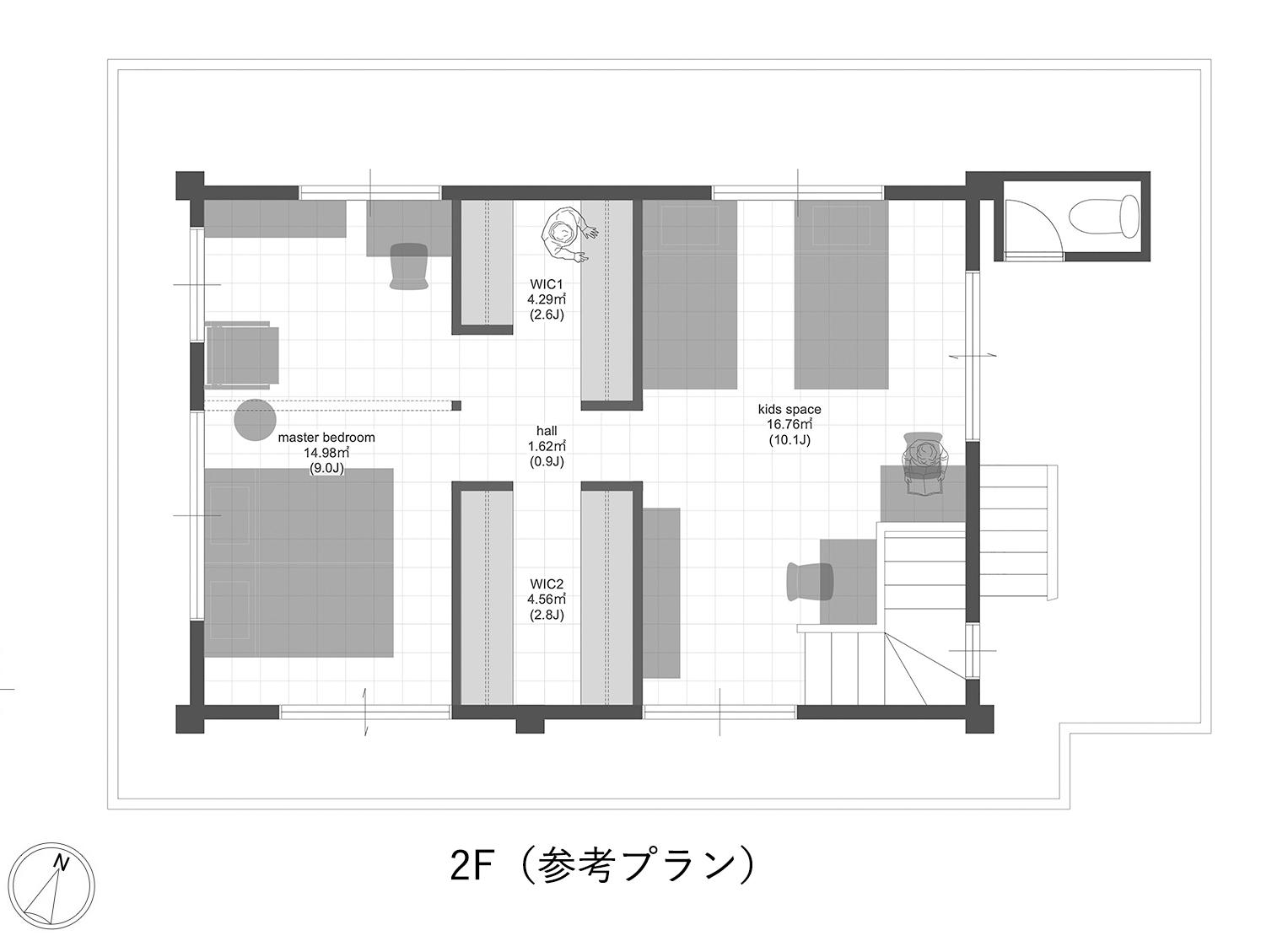 沖縄県那覇市首里崎山町の売買物件/2階は参考プラン。スケルトンの状態でのお引渡しとなります