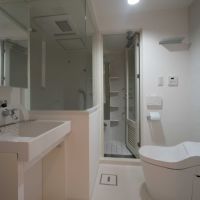 新宿区大京町の賃貸物件/トイレと脱衣洗面所。奥が浴室