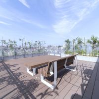 杉並区高円寺北の賃貸物件/屋上テラスは住民の憩いの場、周囲に高い建物がなく遠くまで抜けています