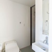 杉並区和泉の賃貸物件/ちいさな洗面、トイレ、トイレの脇に洗濯機置き場
