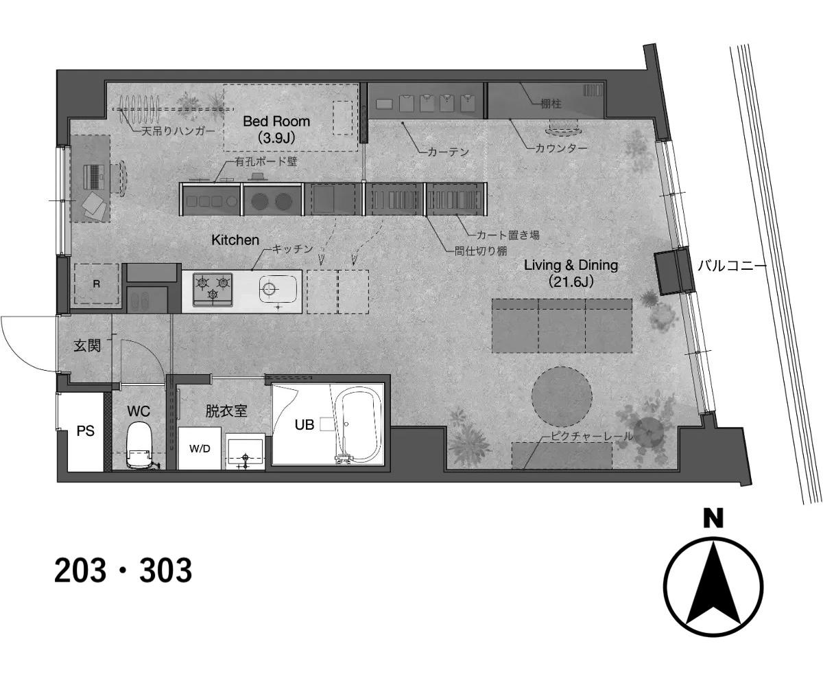 杉並区高円寺南の賃貸物件/203・303：図面