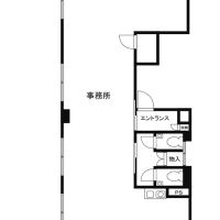渋谷区東の賃貸物件/参考レイアウト。玄関入った先に排水管などがあるので、トイレなどはこの位置につくるかたちとなりそう