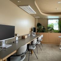 品川区大崎の賃貸物件/4F：モニターが使用できるワークスペースも24時間利用可能です