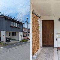 群馬県佐渡郡玉村町大字下新田字御殿の売買物件/外観　駐車場の奥に玄関があり、雨の日でも濡れずに車でGO