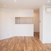武蔵野市境南町の賃貸物件/ワンルームだが、居室からは玄関とキッチンが覗けないゾーニングがされている