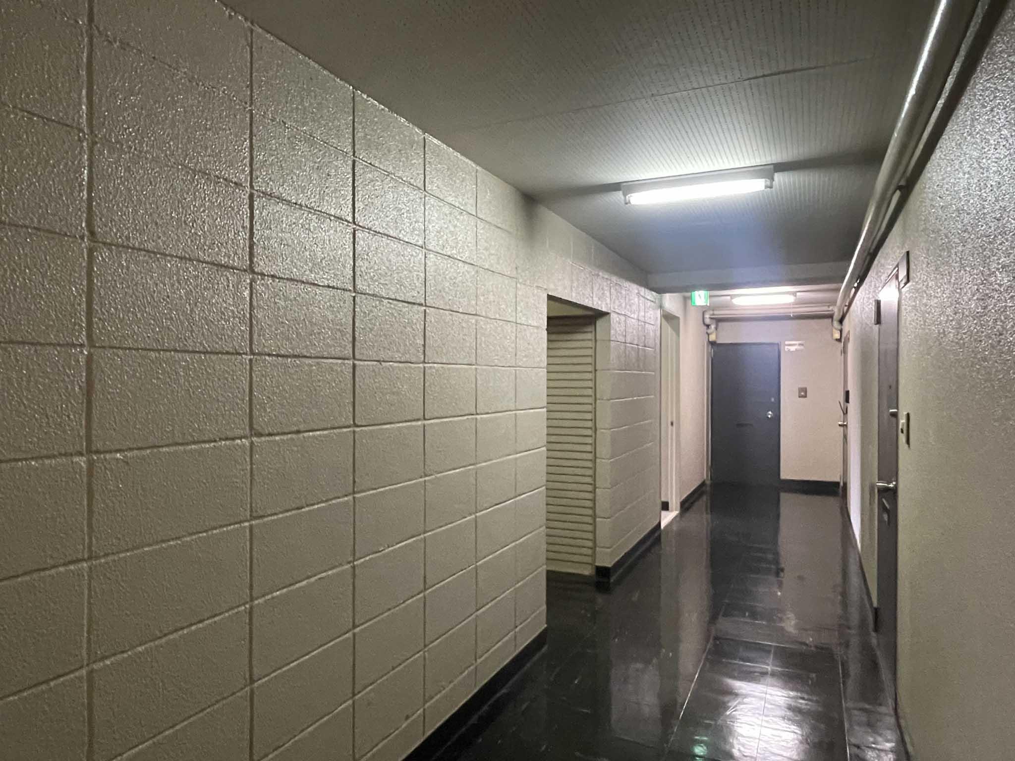 新宿区市谷左内町の賃貸物件/玄関外、共用部。内廊下です