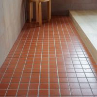 葛飾区東水元の賃貸物件/広々と使える玄関土間。鮮やかなオレンジ色のタイルが印象的