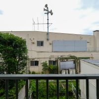 大田区田園調布の賃貸物件/バルコニーからの景色。正面の建物のすぐ向こうは多摩川の土手です