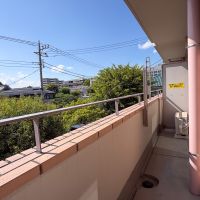 世田谷区大蔵の賃貸物件/306：バルコニー前には、生き生きとした木々が伸びています