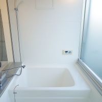 新宿区二十騎町の賃貸物件/浴室は少しコンパクトですが、大きな窓があり気持ちよさそう