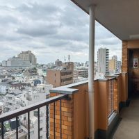 新宿区新宿の賃貸物件/共用廊下からも開放感ある眺望が