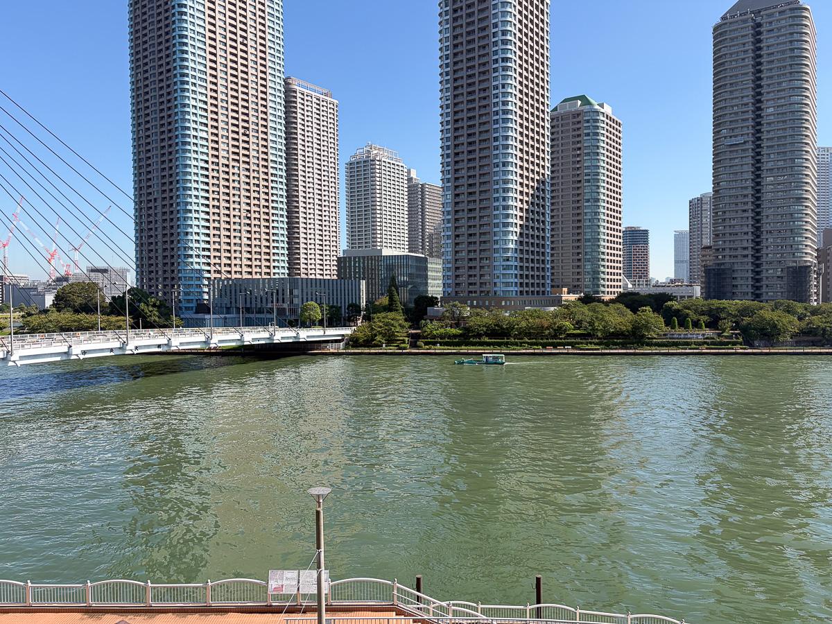 中央区新川の賃貸物件/窓の先には、穏やかな川の流れ。朝から夜まで楽しみな景色