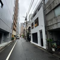 港区芝の賃貸物件/前面道路の様子。ほぼ人通りはなく、店をひらく場合には、この場所を目掛けて来てもらう必要があります