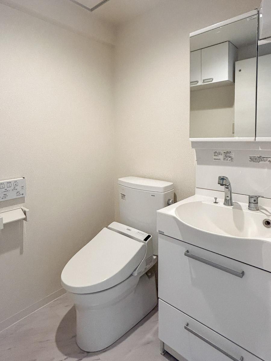 港区北青山の賃貸物件/トイレと洗面台