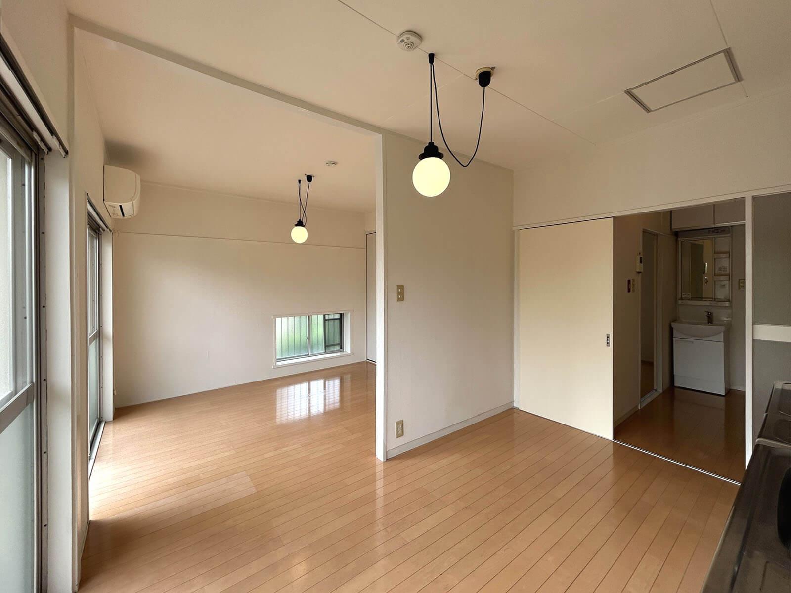 世田谷区駒沢の賃貸物件/中央の仕切壁を生かしてゆるやかな使い分けができそうです
