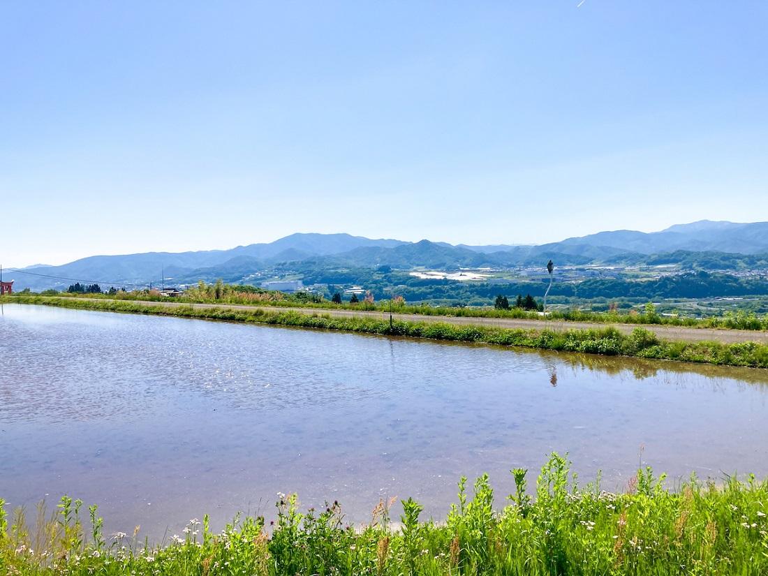 山形県山形市蔵王上野の売買物件/歩いて数十歩にある棚田からの風景